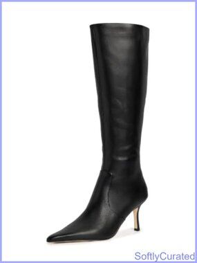 Knee-High Stiletto Boots Sleek Leather Pointed Toe